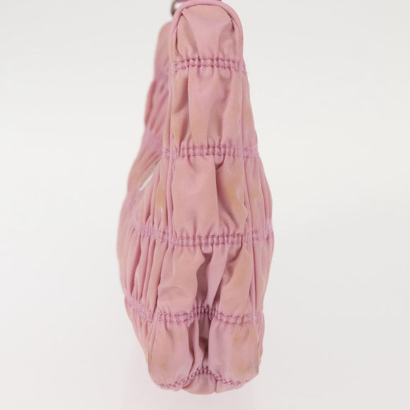 PRADA Shoulder Bag Nylon Pink Silver Auth 142659