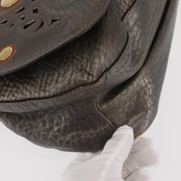 Salvatore Ferragamo Tote Bag Leather Silver Auth 142662