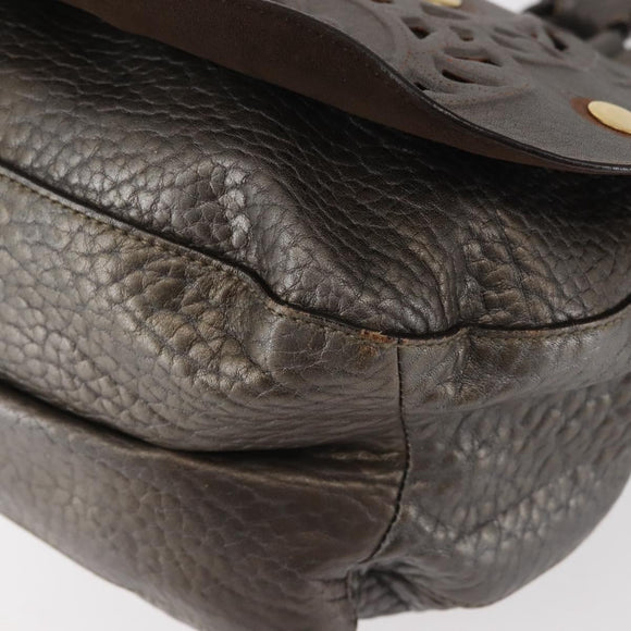 Salvatore Ferragamo Tote Bag Leather Silver Auth 142662