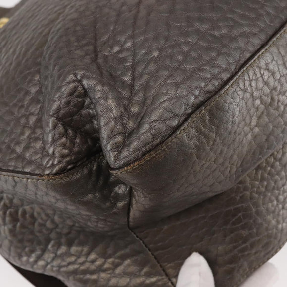 Salvatore Ferragamo Tote Bag Leather Silver Auth 142662