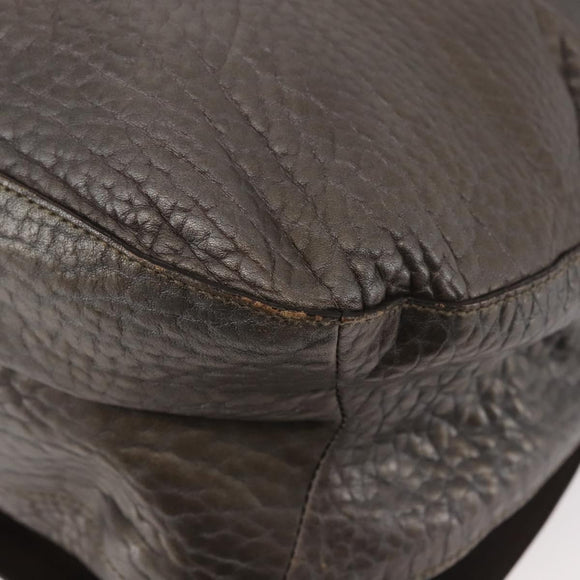 Salvatore Ferragamo Tote Bag Leather Silver Auth 142662