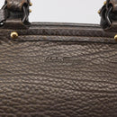 Salvatore Ferragamo Tote Bag Leather Silver Auth 142662-14
