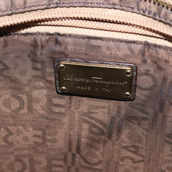 Salvatore Ferragamo Tote Bag Leather Silver Auth 142662