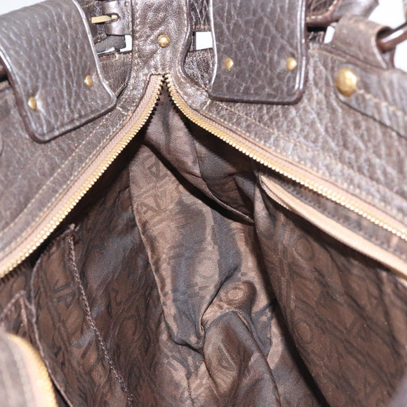 Salvatore Ferragamo Tote Bag Leather Silver Auth 142662