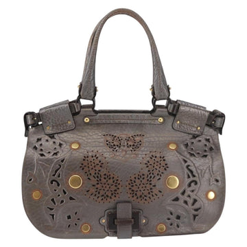 Salvatore Ferragamo Tote Bag Leather Silver Auth 142662 - 0