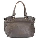 Salvatore Ferragamo Tote Bag Leather Silver Auth 142662-3