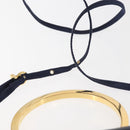 Salvatore Ferragamo Gancini Hand Bag Satin 2way Navy Gold Auth 142663-15