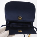 Salvatore Ferragamo Gancini Hand Bag Satin 2way Navy Gold Auth 142663-20