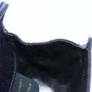 Salvatore Ferragamo Gancini Hand Bag Satin 2way Navy Gold Auth 142663-21