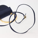 Salvatore Ferragamo Gancini Hand Bag Satin 2way Navy Gold Auth 142663-8