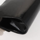 Salvatore Ferragamo Chain Gancini Shoulder Bag Enamel Black Gold Auth 142666-12