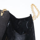 Salvatore Ferragamo Chain Gancini Shoulder Bag Enamel Black Gold Auth 142666-18