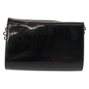 Salvatore Ferragamo Chain Gancini Shoulder Bag Enamel Black Gold Auth 142666-3