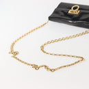 Salvatore Ferragamo Chain Gancini Shoulder Bag Enamel Black Gold Auth 142666-7