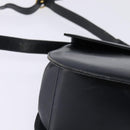 Salvatore Ferragamo Gancini Hand Bag Leather Navy Gold Auth 142667-11