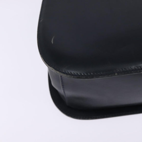 Salvatore Ferragamo Gancini Hand Bag Leather Navy Gold Auth 142667