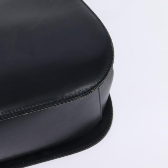 Salvatore Ferragamo Gancini Hand Bag Leather Navy Gold Auth 142667