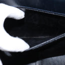 Salvatore Ferragamo Gancini Hand Bag Leather Navy Gold Auth 142667-21