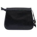 Salvatore Ferragamo Gancini Hand Bag Leather Navy Gold Auth 142667-3
