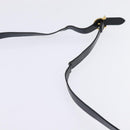 Salvatore Ferragamo Gancini Hand Bag Leather Navy Gold Auth 142667-8