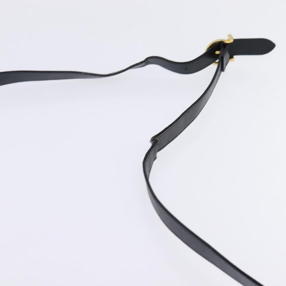 Salvatore Ferragamo Gancini Hand Bag Leather Navy Gold Auth 142667