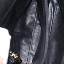 Salvatore Ferragamo Gancini Shoulder Bag Suede Black Gold Auth 142668-10