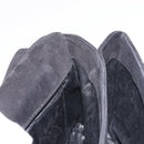 Salvatore Ferragamo Gancini Shoulder Bag Suede Black Gold Auth 142668-20