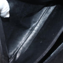 Salvatore Ferragamo Gancini Shoulder Bag Suede Black Gold Auth 142668-22