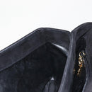 Salvatore Ferragamo Gancini Shoulder Bag Suede Black Gold Auth 142668-23