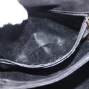 Salvatore Ferragamo Gancini Shoulder Bag Suede Black Gold Auth 142668-11