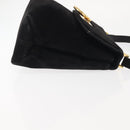 Salvatore Ferragamo Gancini Shoulder Bag Suede Black Gold Auth 142668-3