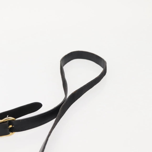 Salvatore Ferragamo Gancini Shoulder Bag Suede Black Gold Auth 142668