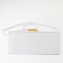 Salvatore Ferragamo Gancini Hand Bag Leather 2way White Gold Auth 142669-5