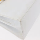 Salvatore Ferragamo Gancini Hand Bag Leather 2way White Gold Auth 142669-16