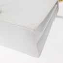 Salvatore Ferragamo Gancini Hand Bag Leather 2way White Gold Auth 142669-19