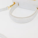 Salvatore Ferragamo Gancini Hand Bag Leather 2way White Gold Auth 142669-7