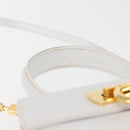 Salvatore Ferragamo Gancini Hand Bag Leather 2way White Gold Auth 142669-14