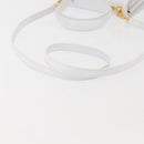 Salvatore Ferragamo Gancini Hand Bag Leather 2way White Gold Auth 142669-8