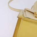 FENDI Hand Bag Patent leather 2way Yellow gold Auth 142671-15