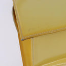 FENDI Hand Bag Patent leather 2way Yellow gold Auth 142671-17