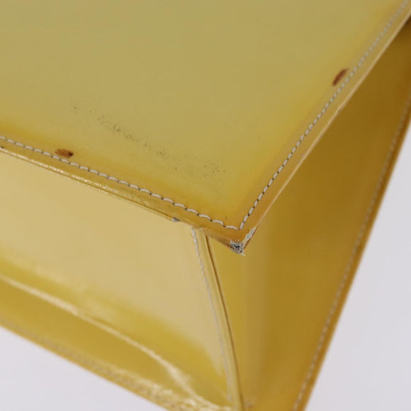 FENDI Hand Bag Patent leather 2way Yellow gold Auth 142671