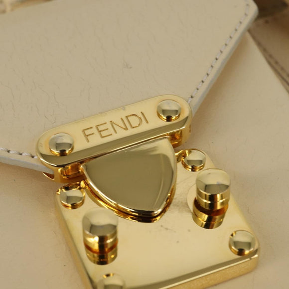 FENDI Hand Bag Patent leather 2way Yellow gold Auth 142671