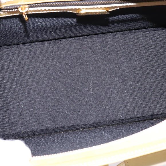 FENDI Hand Bag Patent leather 2way Yellow gold Auth 142671