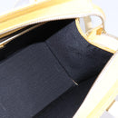 FENDI Hand Bag Patent leather 2way Yellow gold Auth 142671-20