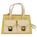 FENDI Hand Bag Patent leather 2way Yellow gold Auth 142671-13