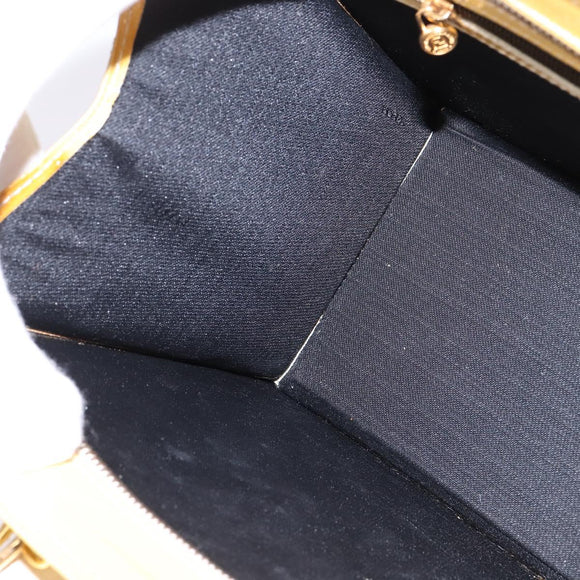 FENDI Hand Bag Patent leather 2way Yellow gold Auth 142671