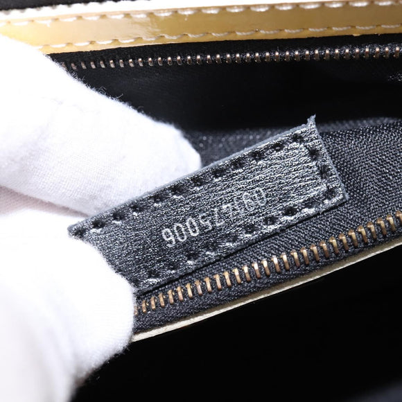 FENDI Hand Bag Patent leather 2way Yellow gold Auth 142671