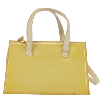 FENDI Hand Bag Patent leather 2way Yellow gold Auth 142671 - 0