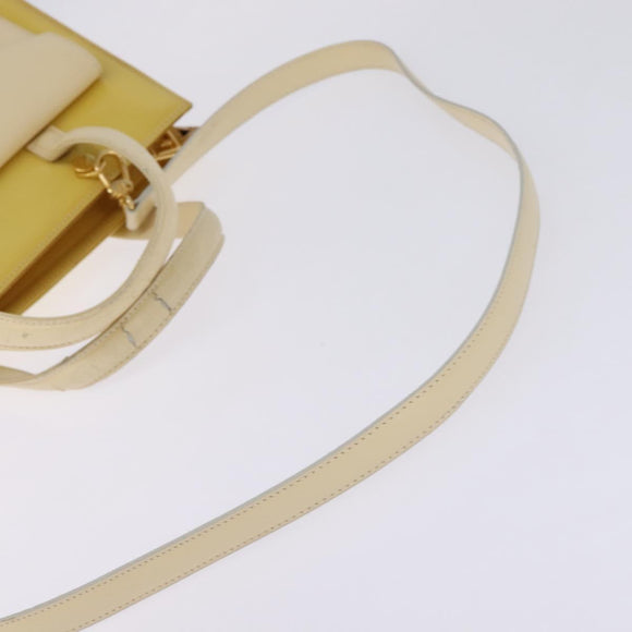 FENDI Hand Bag Patent leather 2way Yellow gold Auth 142671