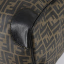 FENDI Zucca Canvas Boston Bag PVC Black Brown gold Auth 142675-15